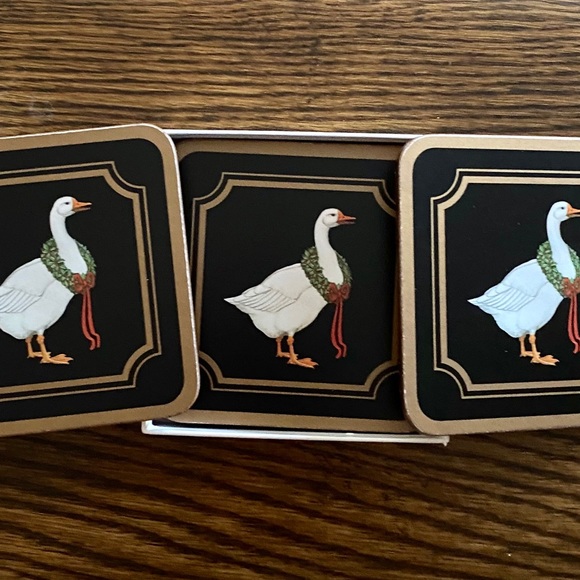 Vintage Pimpernel Christmas Goose Coasters Set of 6 - Picture 3 of 9